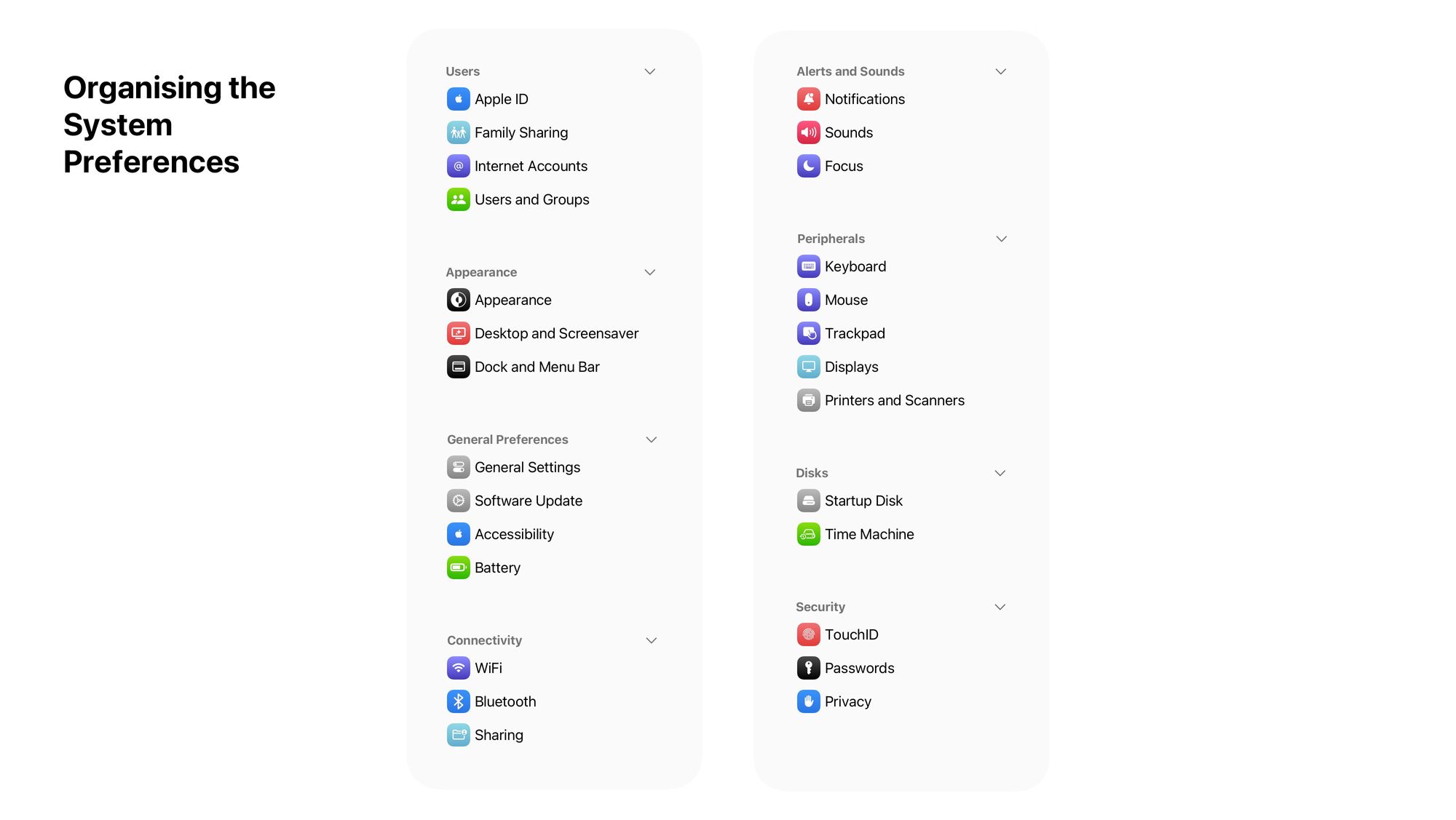 Redesigning macOS Settings app
