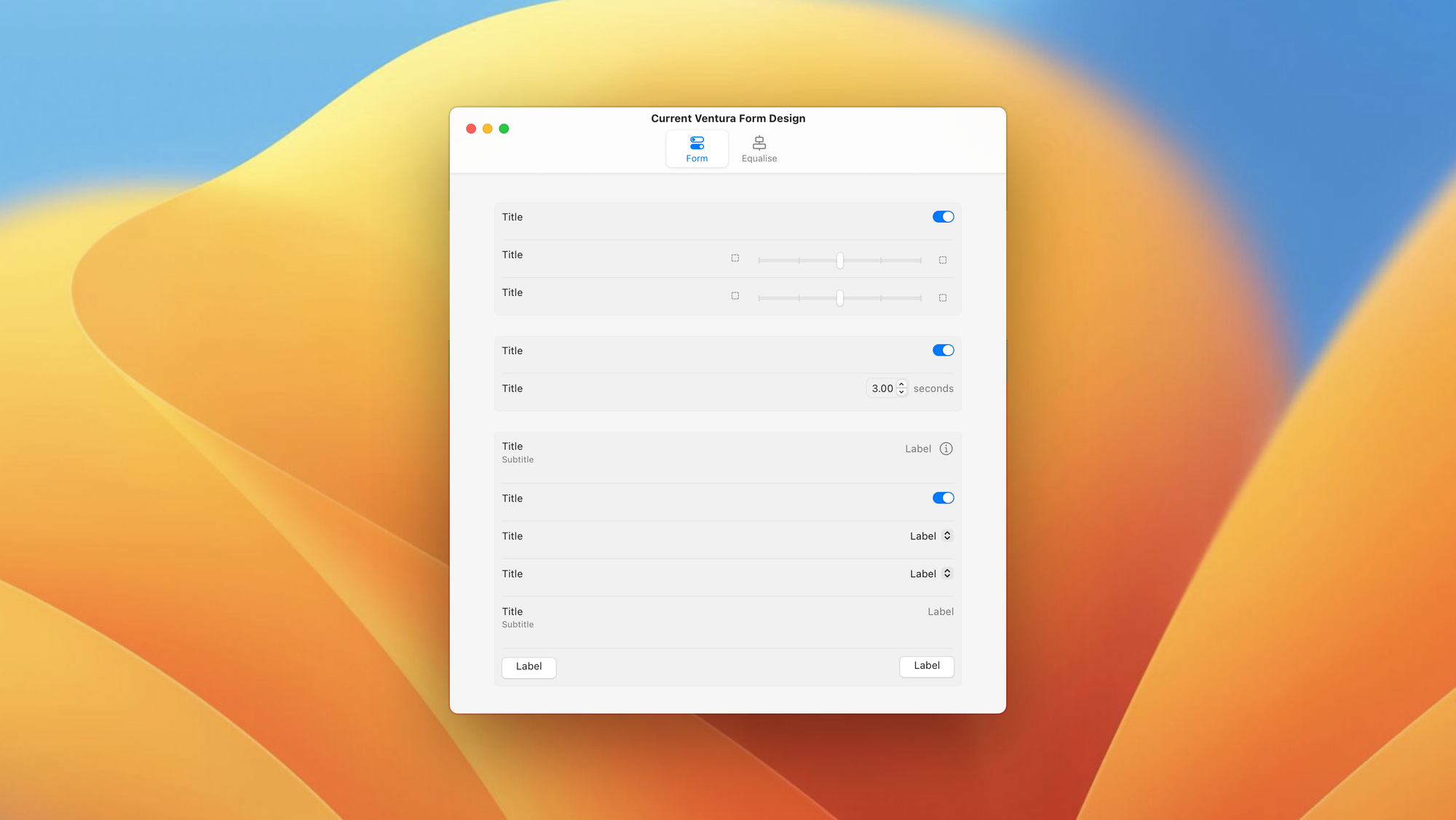 Redesigning the macOS Ventura Form Layout